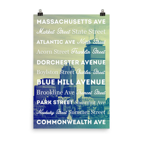 Travel Series - City Streets - Boston Poster