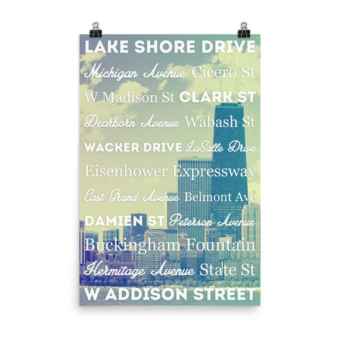 Travel Series - City Streets - Chicago Poster