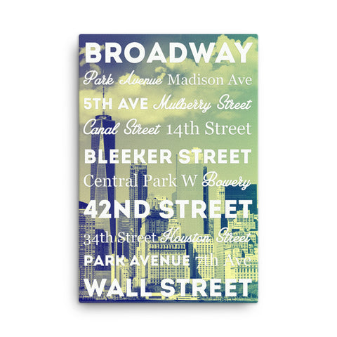 Travel Series - City Streets - New York City Canvas